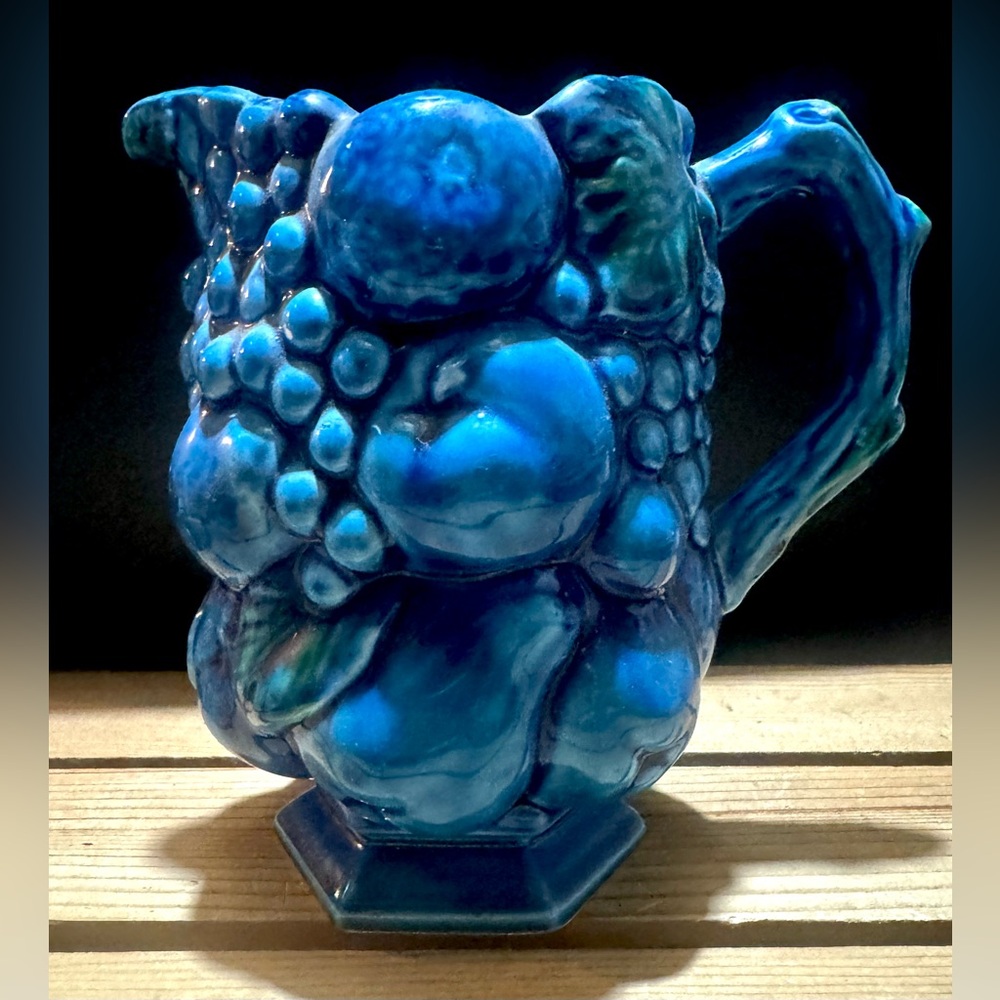 Vintage Inarco indigo blue fruit pitcher